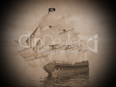 Pirate ship - 3D render