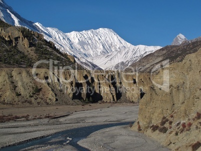 Tilicho peak and Marsyangdi River