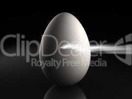3d image of a egg getting broken by a light.