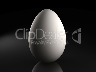 3d illustration of an egg in a dark background