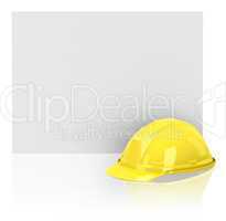 safety helmet and blank paper