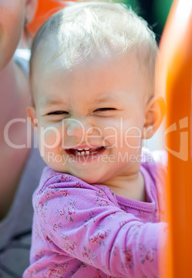 Beautiful little baby smiling