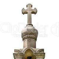 stone cross isolated on a white background
