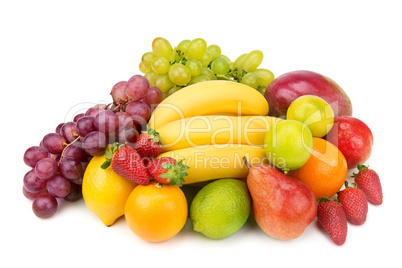 set of fruits isolated on white background