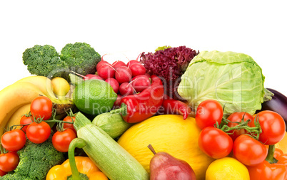 set of ripe vegetables and fruits