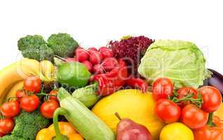 set of ripe vegetables and fruits
