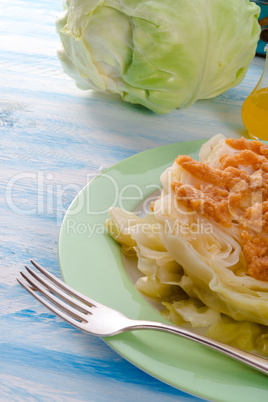 Young stewed cabbage on Irish art