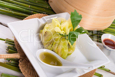 cabbage with rice bags