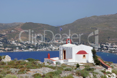 Kapelle über der Bucht von Agia Marina, Leros