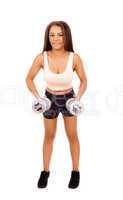 Woman lifting dumbbell's.