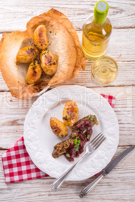 roasted liver with bake potato