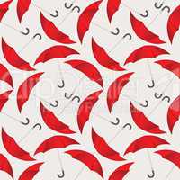 Seamless pattern with red umbrellas