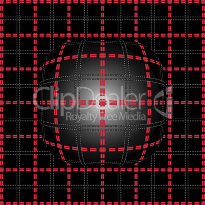 Red grid lighting convex background