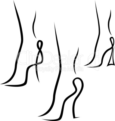 Abstract samples of graceful female feet