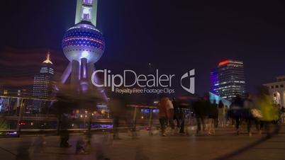 Shanghai night crowd timelapse