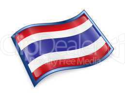 Thailand Flag icon, isolated on white background