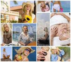Female Woman Girl Healthy Travel Lifestyle Montage