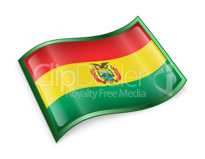 Bolivia Flag Icon, isolated on white background.