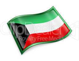 Kuwait Flag Icon, isolated on white background.