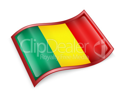 Mali Flag icon, isolated on white background.