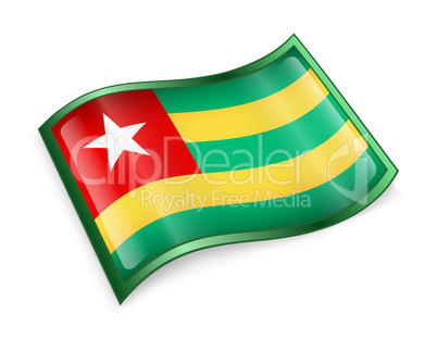 Togo Flag icon, isolated on white background.