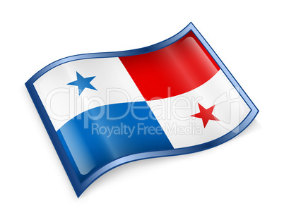 Panama Flag icon, isolated on white background.