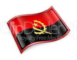 Angola Flag icon, isolated on white background.