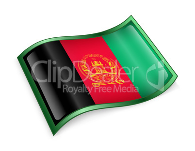 Afghanistan Flag icon, isolated on white background.