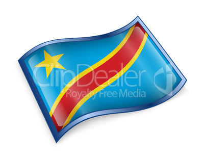 Congo Flag Icon.