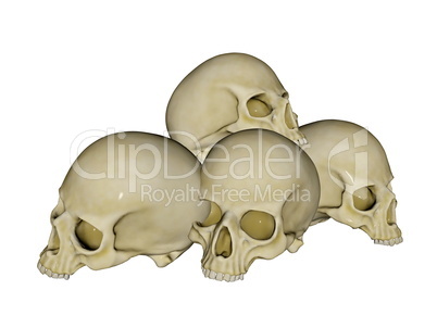 Pile of skulls - 3D render