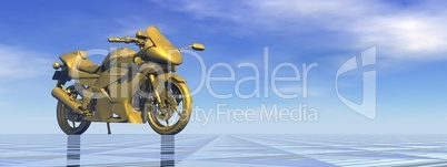 Golden motorbike - 3D render