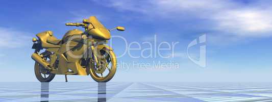 Golden motorbike - 3D render