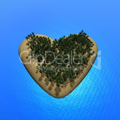 Heart island - 3D render
