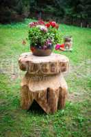 Typical wood rustic garden flower support