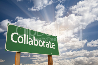 Collaborate Green Road Sign
