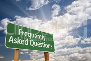 Frequently Asked Questions Green Road Sign