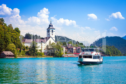 Water bus crossing Wolfgangsee