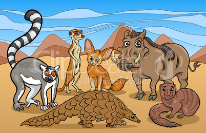 african mammals animals cartoon illustration