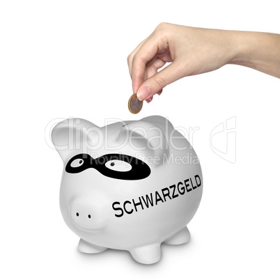 Sparschwein mit Schwarzgeld