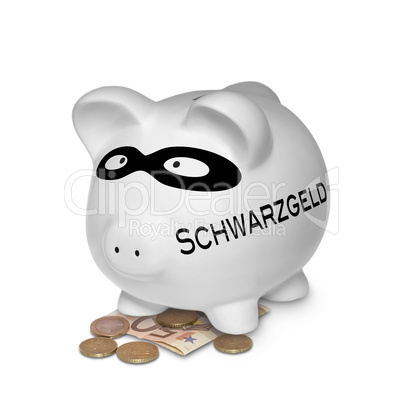 Sparschwein mit Schwarzgeld