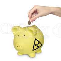 radioaktives Schwein als Symbol für die Atommüll Entsorgungskosten