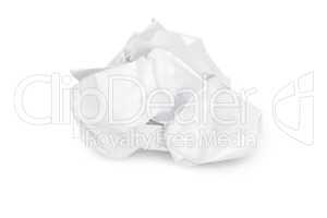 crumpled paper on white