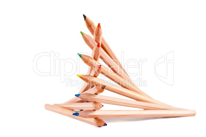 stacked color pencils