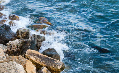 sea coast with rocks