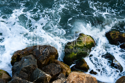 sea coast with rocks