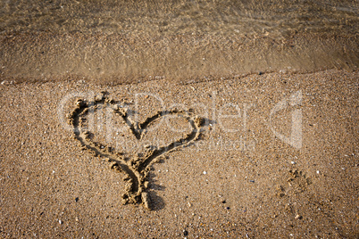 heart on sand beach