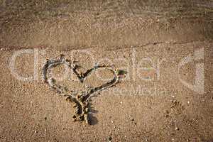 heart on sand beach
