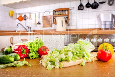 Vegetables on the kitchen