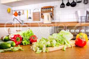 Vegetables on the kitchen