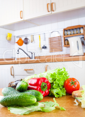 Vegetables on the kitchen